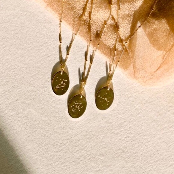 Aries Minimal Indie Pendant Zodiac Charm Necklace - Picture 2 of 9